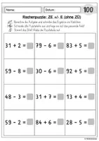 Vorschau - Arbeitsblätter - Rechenpuzzle (Super) ZR 100 - ZE +/- E ohne ZÜ - Seite 3