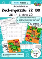 Vorschau - Arbeitsblätter - Rechenpuzzle (Dino) ZR 100 - ZE +/- E ohne ZÜ - Deckblatt