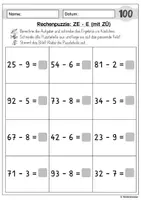 Vorschau - Arbeitsblätter - Rechenpuzzle (Bus) ZR 100 ZE - E mit ZÜ - Seite 3