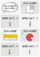 Vorschau - Spiele - Bruchrechnung Spiel WER HAT - ICH HABE Matheunterricht - Seite 1