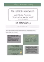 Vorschau - Stundenentwürfe - Unterrichtsentwurf schriftliche Addition mit Ziffernkarten - Deckblatt
