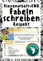 Vorschau - Arbeitsblätter - Fabel schreiben - Klassenarbeit+EWH - Thema "Respekt" - Deckblatt