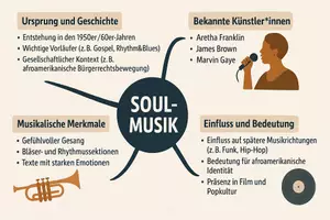 Vorschau - Arbeitsblätter - Arbeitsblatt "Soul-Musik - Geschichte und wichtige Künstler" + interaktive Lösung & MP3 + Mindmap + Infografik - Seite 3
