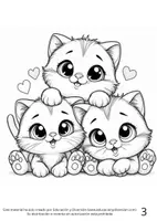 Vista previa - Manualidades / Dibujos para colorear - Cuaderno de colorear gatitos / Kitten coloring book - página 2