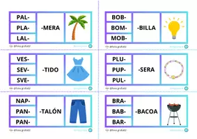 Vista previa - Tarjetas / Manipulativos - Tarjetario Sílabas Mixtas - página 2
