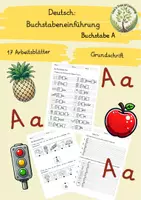 Vorschau - Arbeitsblätter - Deutsch: Buchstabeneinführung A Grundschrift - Deckblatt