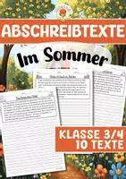 Vorschau - Arbeitsblätter - Abschreibtexte - Im Sommer (Klasse 3/4) - Deckblatt