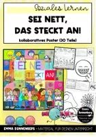 Vorschau - Poster - Klassenposter / kooperatives Poster - "Sei nett, das steckt an!" - Deckblatt