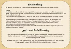 Vorschau - Stationenlernen - Übungskartei Sachaufgaben: Einmaleins - Multiplikation/ Division (Klasse 2-3) - Seite 1