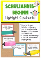 Vorschau - Mal- und Bastelvorlagen - Highlight Schuljahresbeginn Grüße Geschenk Back to School fächerübergreifend - Deckblatt