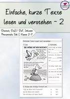 Vorschau - Arbeitsblätter - "Kurze, einfache Texte lesen und verstehen - Möwe", Deutsch/ DaZ/Inklusion, Klasse 1-7 - Deckblatt