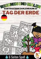 Voorbeeld - Rechen-Mal-Blätter - Subtraktion ZR 10 (Tag der Erde) April Wiskunde Duits - Voorblad