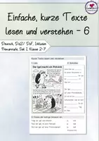 Vorschau - Arbeitsblätter - "Kurze, einfache Texte lesen und verstehen - Igel", Deutsch/ DaZ/Inklusion, Klasse 1-7 - Deckblatt