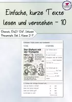 Vorschau - Arbeitsblätter - "Kurze, einfache Texte lesen und verstehen - Elefant", Deutsch/ DaZ/Inklusion, Klasse 1-7 - Deckblatt