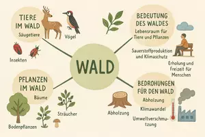 Vorschau - Arbeitsblätter - Arbeitsblatt "Wald" + Onlineübung & MP3 + Mindmap + Infografik - Seite 1