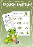 Vorschau - Mal- und Bastelvorlagen - Frosch - Bastelvorlagen mit Anleitung - Deckblatt