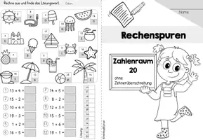 Vorschau - Arbeitsblätter - Faltheft Rechenspuren (Zahlenraum 20) ohne Zehnerübergang - Seite 1