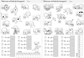 Vorschau - Arbeitsblätter - Rechenspuren Zahlenraum 20 | Zehnerübergang | Mathematik Klasse 1 | Addition & Subtraktion - Seite 2