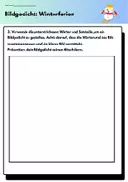 Vorschau - Arbeitsblätter - Bildgedicht gestalten – „Winterferien“ kreativ umsetzen - Seite 1