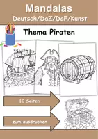 Vorschau - Mal- und Bastelvorlagen - Mandalas Thema Piraten - Grundschule - Bastelvorlagen - Deckblatt