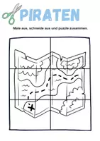 Vorschau - Mal- und Bastelvorlagen - Ausschneiden und kleben Piraten - Wortschatz basteln Feinmotorik (Grundschule) - Seite 2