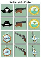 Vorschau - Mal- und Bastelvorlagen - Merk es dir Piraten (Bild-Bild) - DaZ/DaF, Deutsch (Klasse 1 bis 4) - Seite 2