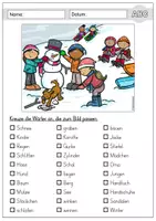 Vorschau - Arbeitsblätter - Wimmelbild Winter, lesen und schreiben, Arbeitsblätter (Kinder im Schnee) - Seite 3