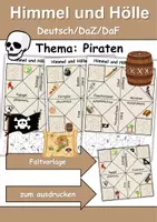 Vorschau - Spiele - Himmel und Hölle Piraten - DaZ/DaF, Deutsch (flaten/basteln) - Deckblatt