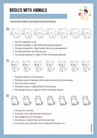 Vorschau - Arbeitsblätter - Riddles with animals - find the right order (colours) - Deckblatt