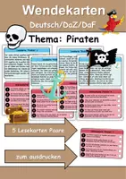 Vorschau - Spiele - Wendekarten/Lesekarten Piraten - DaZ/DaF, Deutsch - Deckblatt