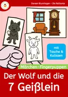 Vorschau - Mal- und Bastelvorlagen - Der Wolf und die 7 Geißlein - Fingerpuppen zum Märchen der Gebrüder Grimm - Deckblatt