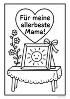 Vorschau - Mal- und Bastelvorlagen - Ausmalbilder - Muttertag - Seite 1