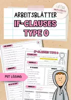 Vorschau - Arbeitsblätter - If-Sätze 0 | Arbeitsblätter | If-Clauses | Conditional | Grammar - Deckblatt