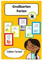 Vorschau - Anderer Materialtyp - Grußkarten Ferien - schöne Ferien wünschen - Deckblatt