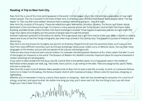 Vorschau - Arbeitsblätter - Arbeitsblatt Vertretungsmaterial 45 Minuten Einzelarbeit Reading New York City - Seite 2