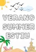 Vista previa - Manualidades / Dibujos para colorear - Decoración letras verano: español, inglés y catalán - Portada