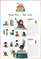Vorschau - Arbeitsblätter - Reading Walk: Daily Routine - Englisch - Kl. 3/4 (Bewegtes Lernen) - Deckblatt