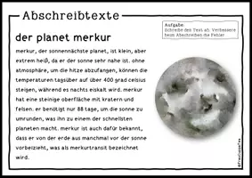 Vorschau - Stationenlernen - Abschreibkarten Planeten & Sonnensystem zur Groß- und Kleinschreibung - Seite 3