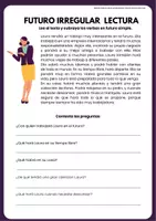 Vista previa - Hojas de trabajo - futuro simple lectura verbos irregulares español - página 1