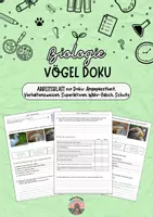 Vorschau - Arbeitsblätter - Vögel Arbeitsblatt zur Doku: Angepasstheiten, Verhaltensweisen, Schutz - Deckblatt