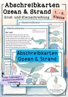 Vorschau - Arbeitsblätter - Abschreibkarten Ozean & Strand zur Groß- und Kleinschreibung - Deckblatt