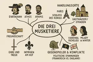 Vorschau - Arbeitsblätter - AB mit Fragen zum Thema "Die drei Musketiere" + Lösungsblatt + Mindmap + Infografik - Seite 3