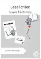 Vorschau - Arbeitsblätter - Lesefanten - Lesepässe & Bastelvorlage - Deckblatt