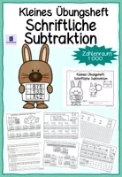 Vorschau - Unterrichtsreihen - Schriftliche Subtraktion - kleines Übungsheft - Deckblatt