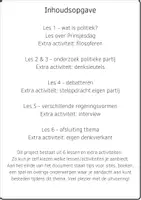 Voorbeeld - Lessenserie plusklas politiek bovenbouw - Pagina 1
