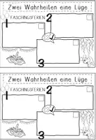 Vorschau - Arbeitsblätter - Zwei Wahrheiten - eine Lüge Fasching - Deckblatt