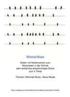 Vorschau - Arbeitsblätter - Minimal Music 3-St. Noten mit Notennamen - Deckblatt