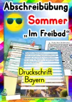 Vorschau - Unterrichtsreihen - Sommer - Abschreibübung "Freibad" in 4 Schul - Druckschriften und in 2 Schwierigkeitsstufen(D-A-CH) - Deckblatt