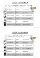 Vorschau - Arbeitsblätter - Lustige Würfelsätze: Erste Sätze schreiben - Seite 1