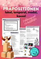 Vorschau - Arbeitsblätter - Arbeitsblätter Präpositionen- lokale, temporale, modale, kausale - Deckblatt